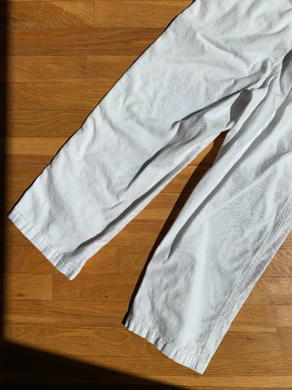 White Denim Jumpsuit Romper Overalls Womens Small - Picture 8 of 13